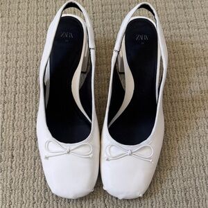 Zara Cream Women's Slingback Flats